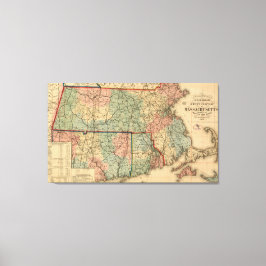 Lienzo Carretera ferroviaria y mapa municipal de Massachu