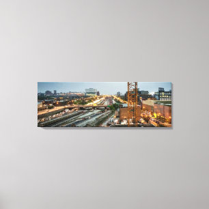 Lienzo Carreteras de Chicago convergentes panorámicas