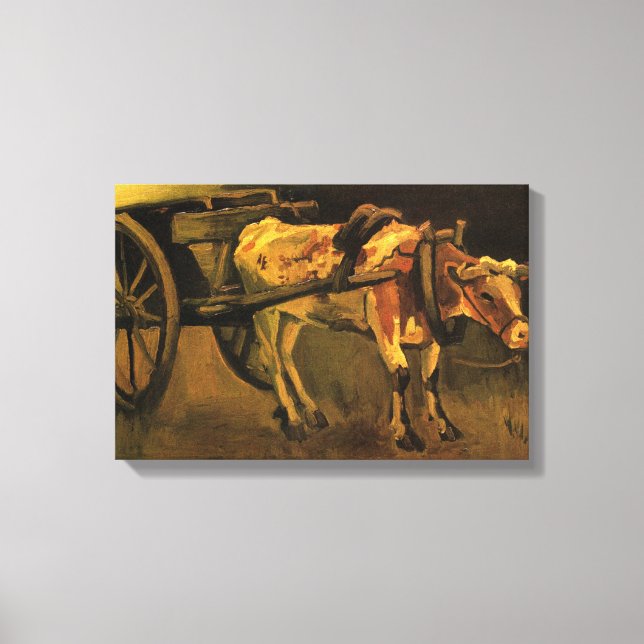 Lienzo Carro con ox rojo y blanco (Vincent van Gogh) (Anverso)