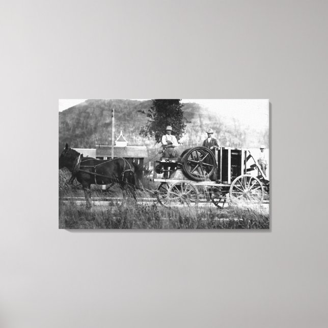 Lienzo Carro de caballo dibujado (Anverso)