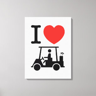 Lienzo Carro de golf I Heart (Love)