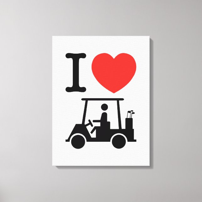 Lienzo Carro de golf I Heart (Love) (Anverso)