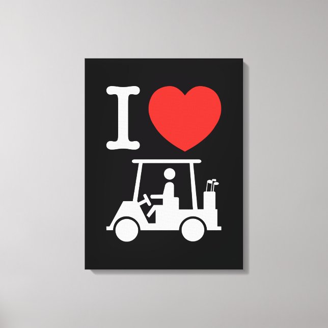 Lienzo Carro de golf I Heart (Love) (Anverso)