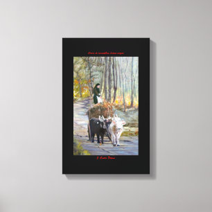 Lienzo Carro de vacas/Cow drawn wagon
