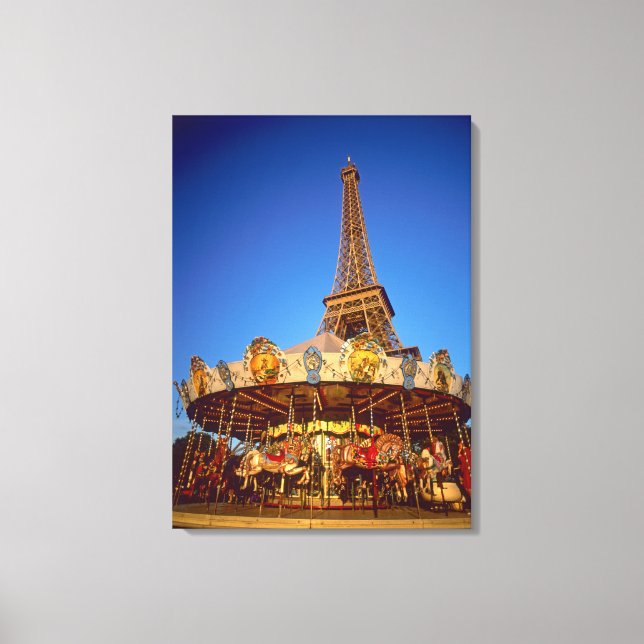 Lienzo Carrusel, Torre Eiffel, París, Francia (Anverso)