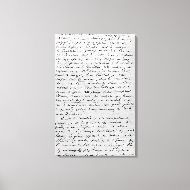 Lienzo Carta a Richard Wagner el 17 de febrero de 1860 (Anverso)