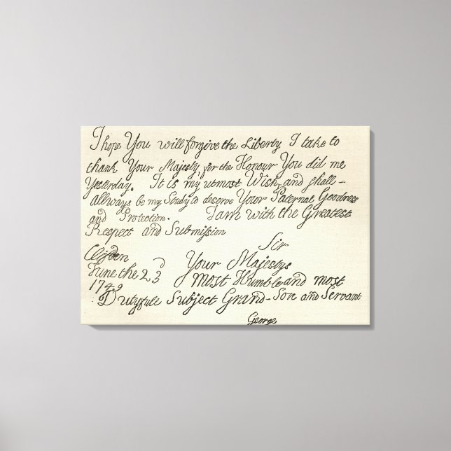 Lienzo Carta de George III a su abuelo el (Anverso)