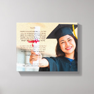Lienzo Carta de graduación para hija con foto personaliza