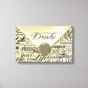 Lienzo Carta de línea de esperanza de fe y Personalizado