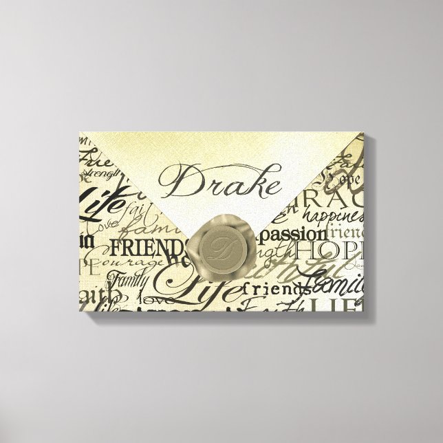 Lienzo Carta de línea de esperanza de fe y Personalizado  (Anverso)