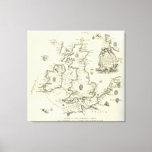 Lienzo Carta del curso de la Armada Invencible