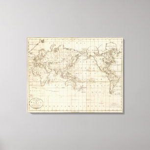 Lienzo Carta del mundo