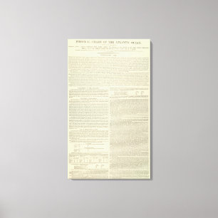 Lienzo Carta física del Océano Atlántico