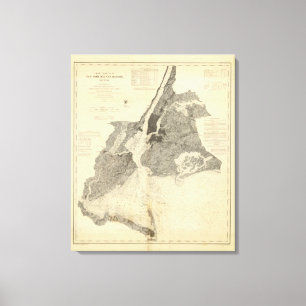 Lienzo Carta ninguna de la costa bahía y puerto de 20