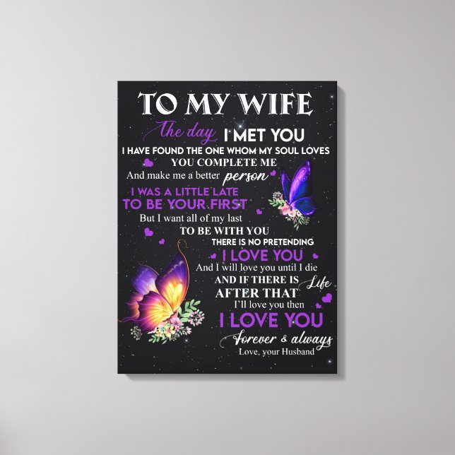 Lienzo Carta Personalizada A Mi Esposa, Regalo De Cumplea (Anverso)
