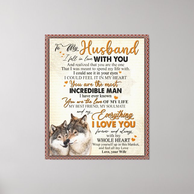 Lienzo Carta Personalizada A Mi Esposo De La Esposa (Anverso)