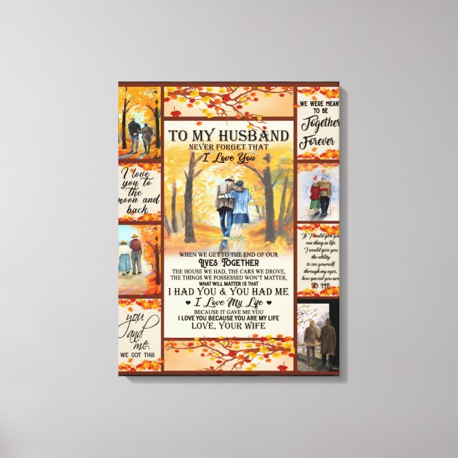 Lienzo Carta Personalizada A Mi Marido, Marido Amor (Anverso)