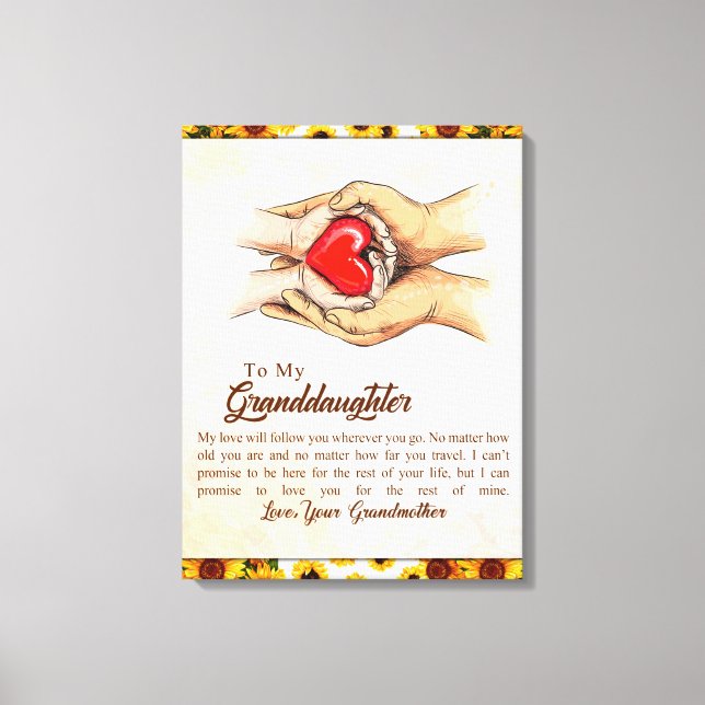 Lienzo Carta Personalizada A Mi Nieta, (Anverso)