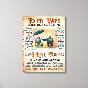 Lienzo Carta personalizada para mi esposa amor de marido