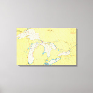 Lienzo Carta y mapa náuticos de Great Lakes