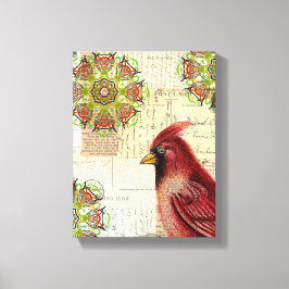 Lienzo Cartas antiguas colgadas y cardenal