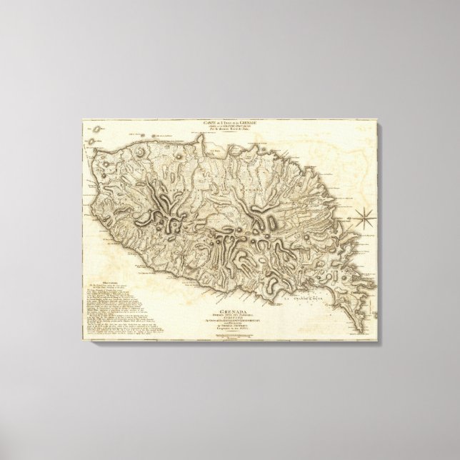 Lienzo Carte de l'Isle de la Grenade (Anverso)
