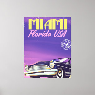 Lienzo Cartel antiguo de Miami Florida EE. UU.