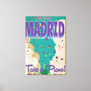 Lienzo Cartel antiguo de vacaciones en Madrid, España