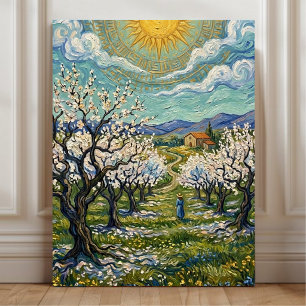 Lienzo Cartel de Albaricoquero al Estilo de Van Gogh Ilum