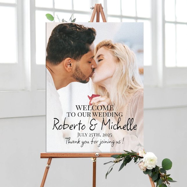 Lienzo Cartel de bienvenida del boda fotográfico impreso  (Subido por el creador)