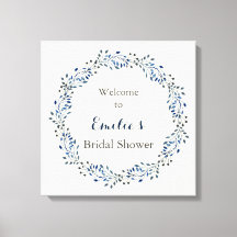 Cartel de bienvenida para ducha de novia floral ma