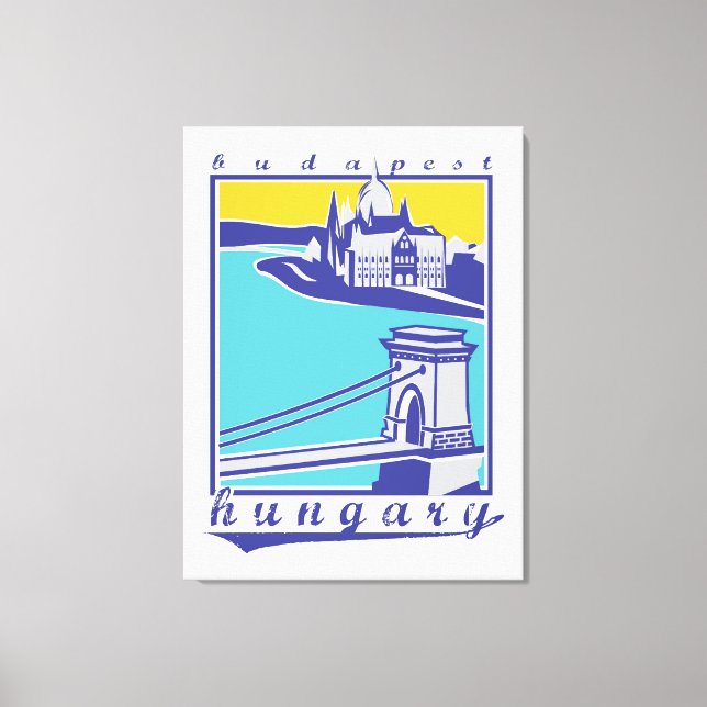 Lienzo Cartel de Budapest, Hungría (Anverso)