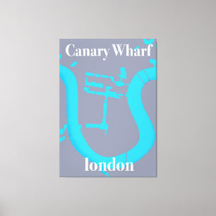 Lienzo cartel de Canary Wharf Londres mapa de viaje