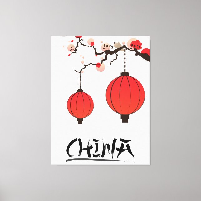 Lienzo Cartel de China Lanterns Travel. (Anverso)