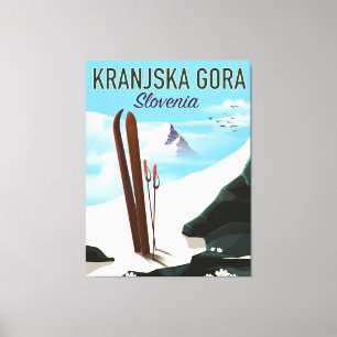 Lienzo Cartel de esquí de Kranjska Gora Eslovenia
