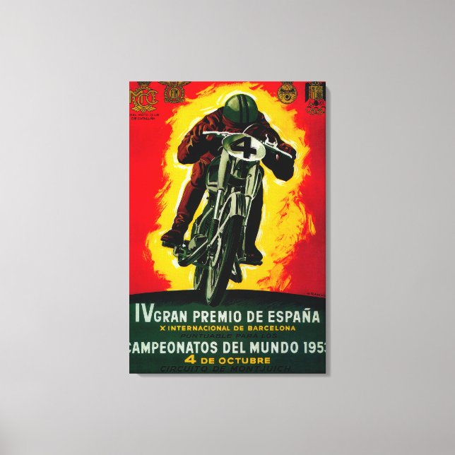 Lienzo Cartel de Gran Premio de España en Europa (Anverso)