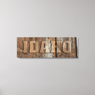 Lienzo Cartel de Idaho en madera rústica