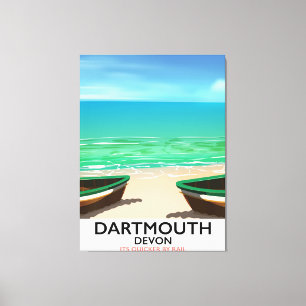 Lienzo Cartel de la playa de Dartmouth Devon