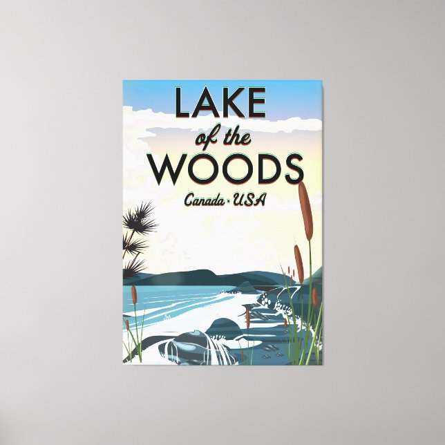Lienzo Cartel de Lake of the Woods Travel. (Anverso)