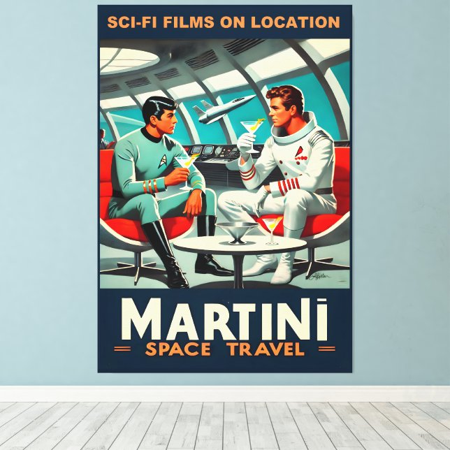 Lienzo Cartel de Martini Space Travel sobre películas de  (Insitu (piso de madera))