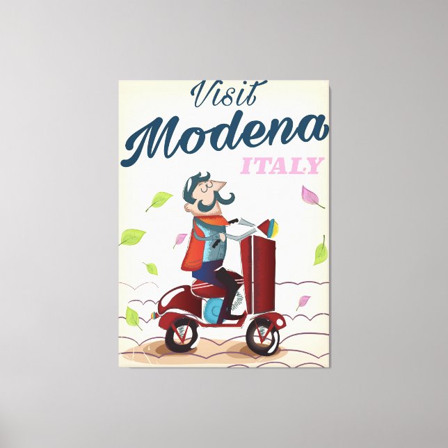 Lienzo Cartel de Modena Italy Scooter travel (Anverso)