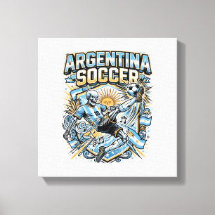 Lienzo Cartel de Naciones Delantero Esqueleto Fútbol Arge