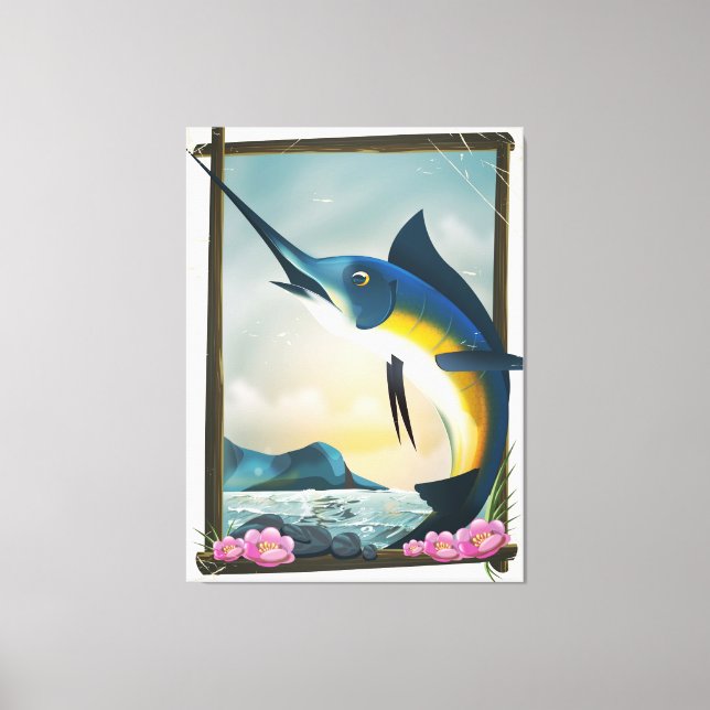 Lienzo Cartel de pesca (Anverso)