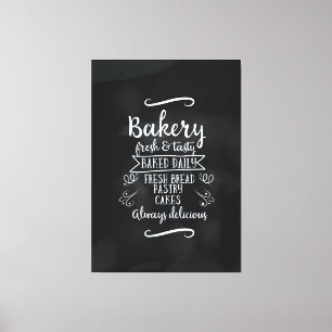 Lienzo Cartel de pizarra de panadería de estilo vintage