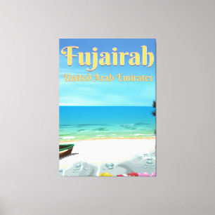 Lienzo cartel de playa de Fujairah Emiratos Árabes Unidos