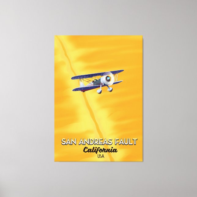Lienzo Cartel de San Andreas de California USA Travel. (Anverso)