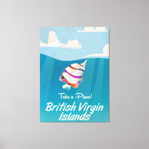 Lienzo Cartel de vacaciones antiguo de Islas Vírgenes Bri
