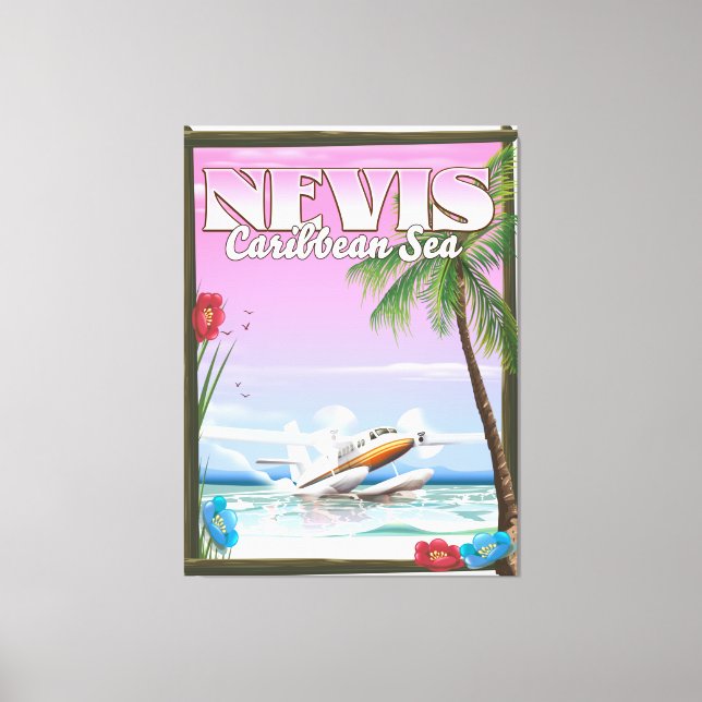 Lienzo Cartel de vacaciones de Nevis. (Anverso)