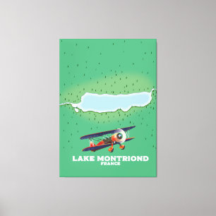 Lienzo Cartel de vacaciones del lago Montriond Francia.