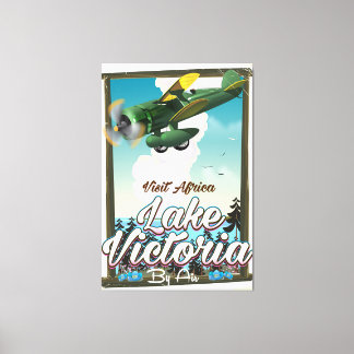 Lienzo Cartel de vacaciones en el lago Victoria africano